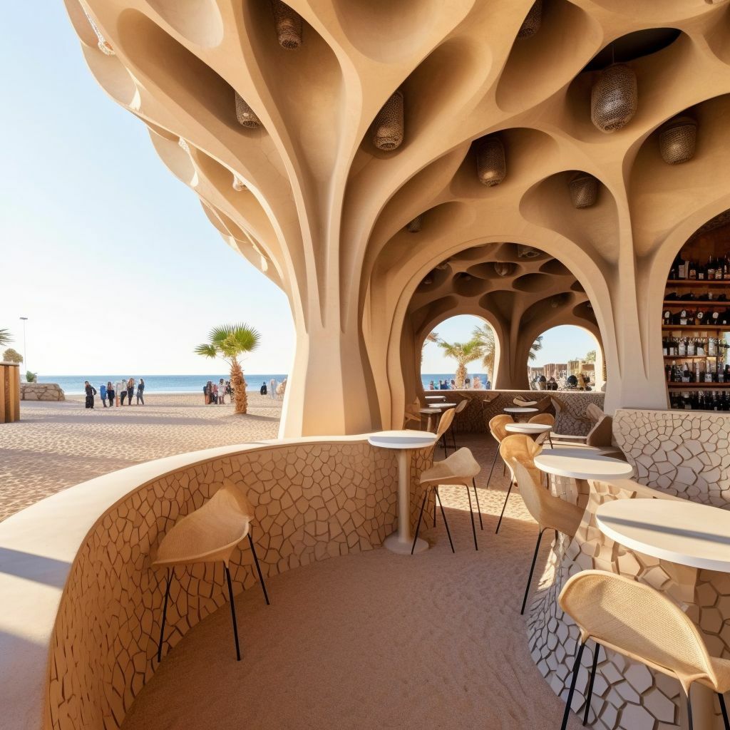 Imagined beach bar by Gaudi