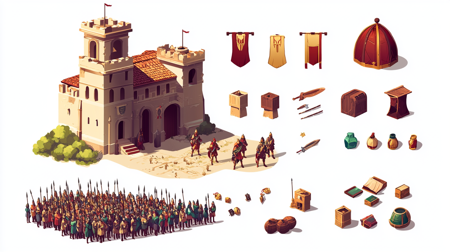Game assets for a UI